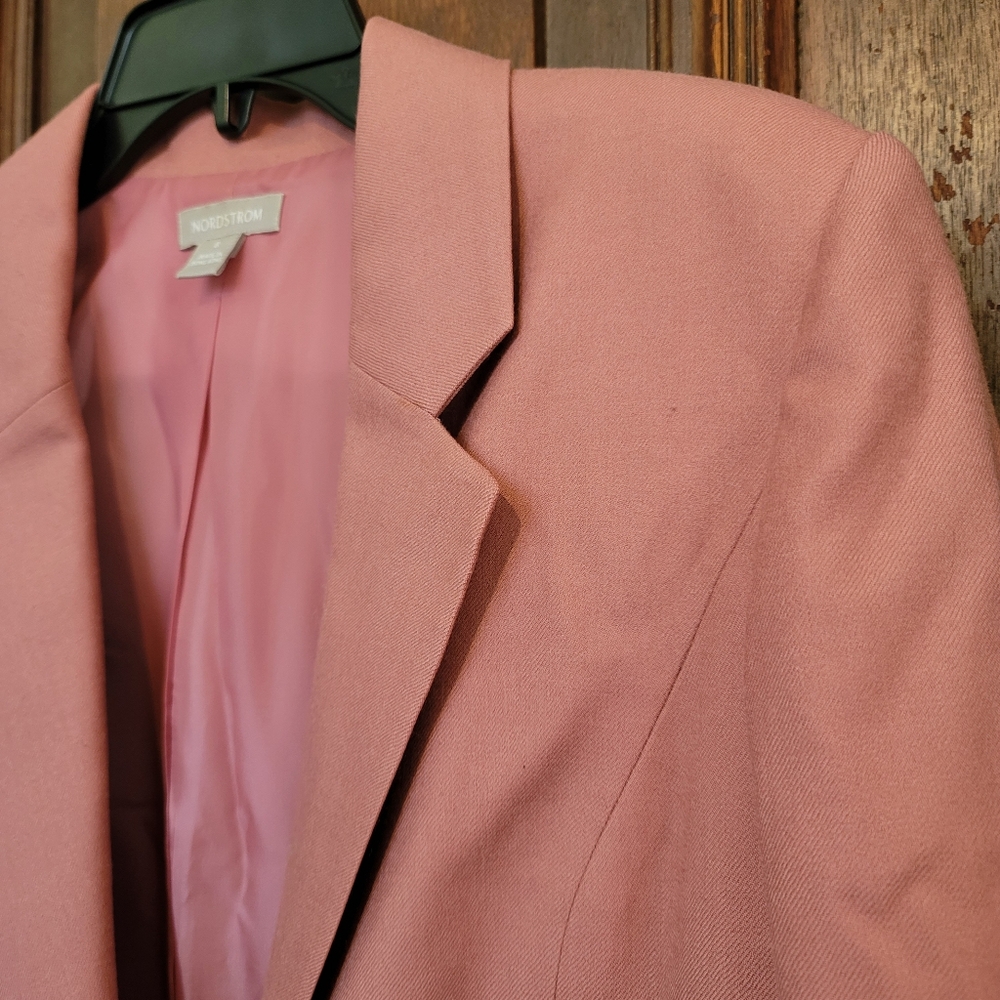 Nordstrom 100% Wool Women's Pink Blazer-Size 8 - Picture 3 of 7